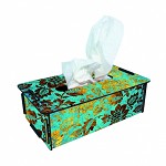 Tissuebox 
'Goud op turquoise'